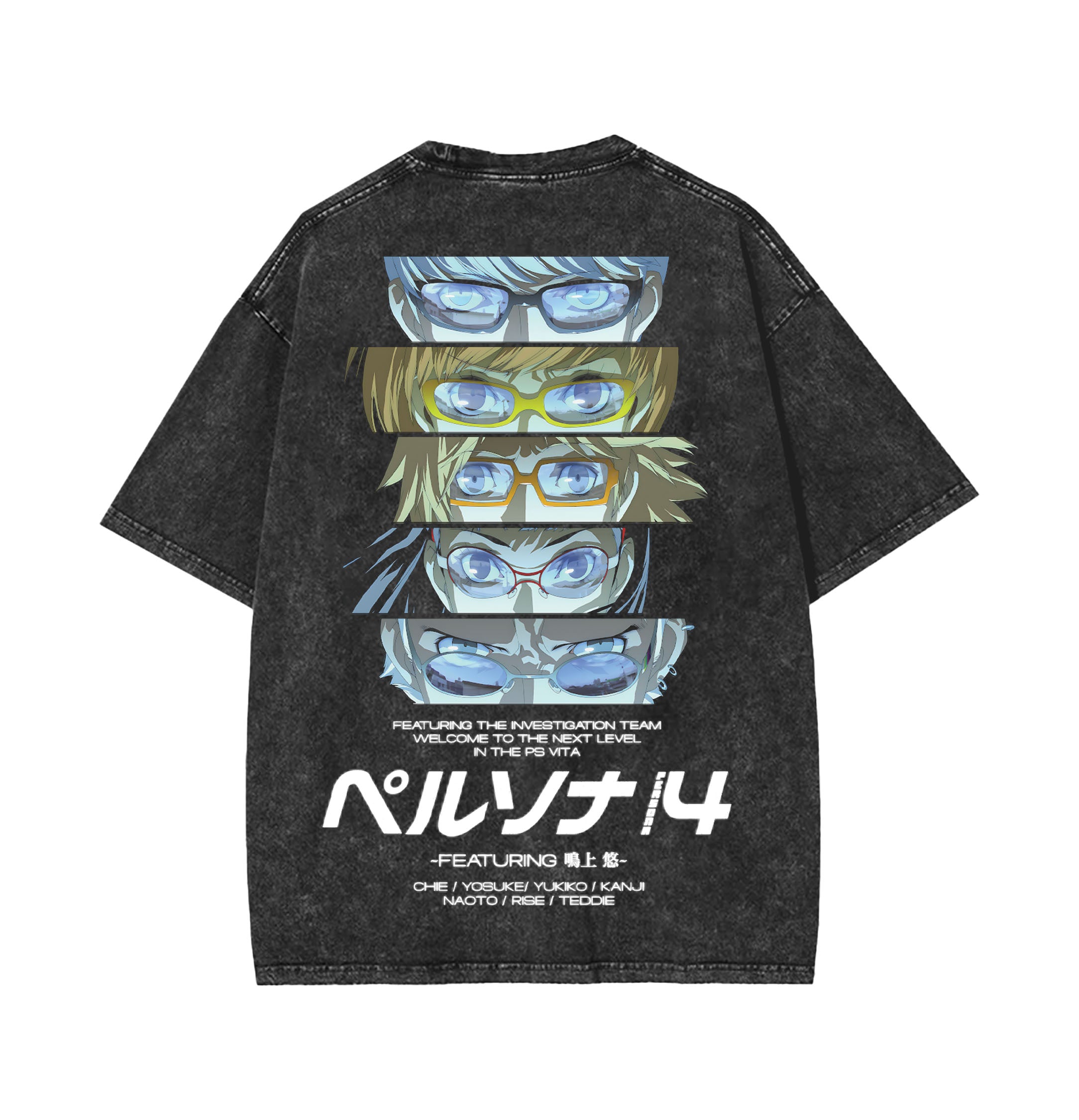 Persona 4 Graphic Black Tees Washed Tee [TPR] - Image 3